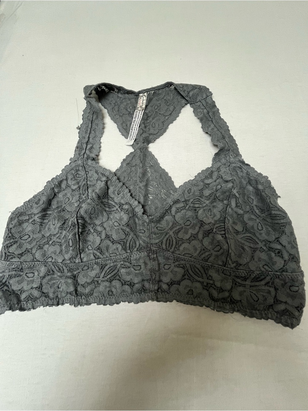 Free People Floral Lace Bralette in Charcoal - Picture 3 of 7